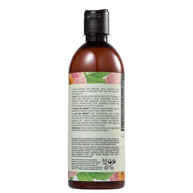 Bonita por Natureza Cachos 3A a 4C - Ativador de Cachos 500ml