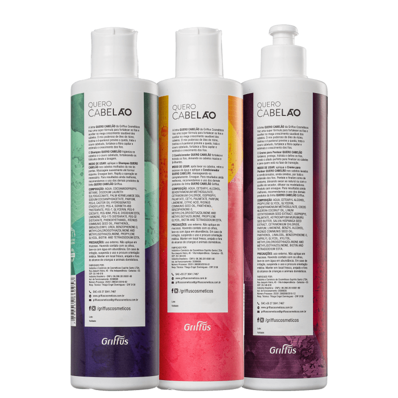 Kit Griffus Quero Cabelão Trio (3 Produtos)