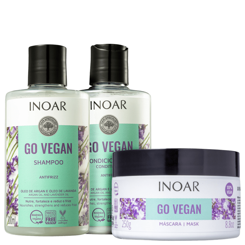 Kit Inoar Go Vegan Antifrizz Completo (3 Produtos) Menor preço em Kit Inoar Go Vegan Antifrizz Completo (3 Produtos)