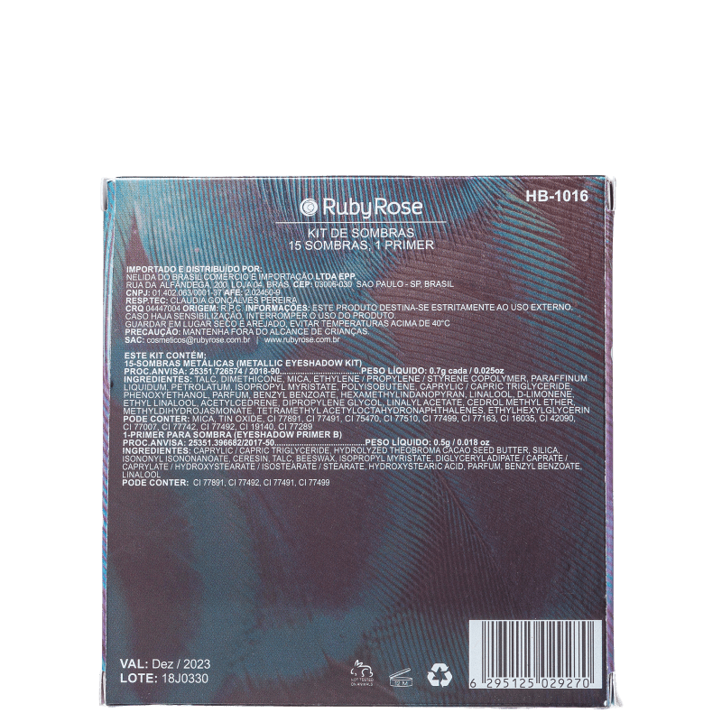 Ruby Rose The Glow - Paleta de sombras 11g