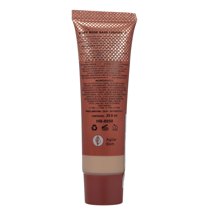 Ruby Rose Soft Matte 2 Bege Natural - Base Líquida 29ml
