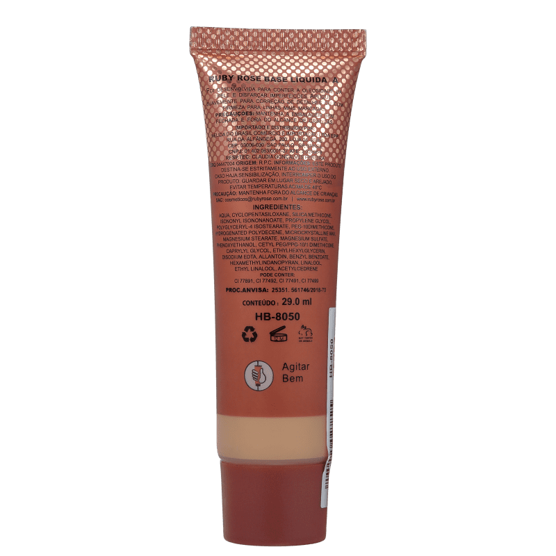 Ruby Rose Soft Matte 3 Bege - Base Líquida 29ml