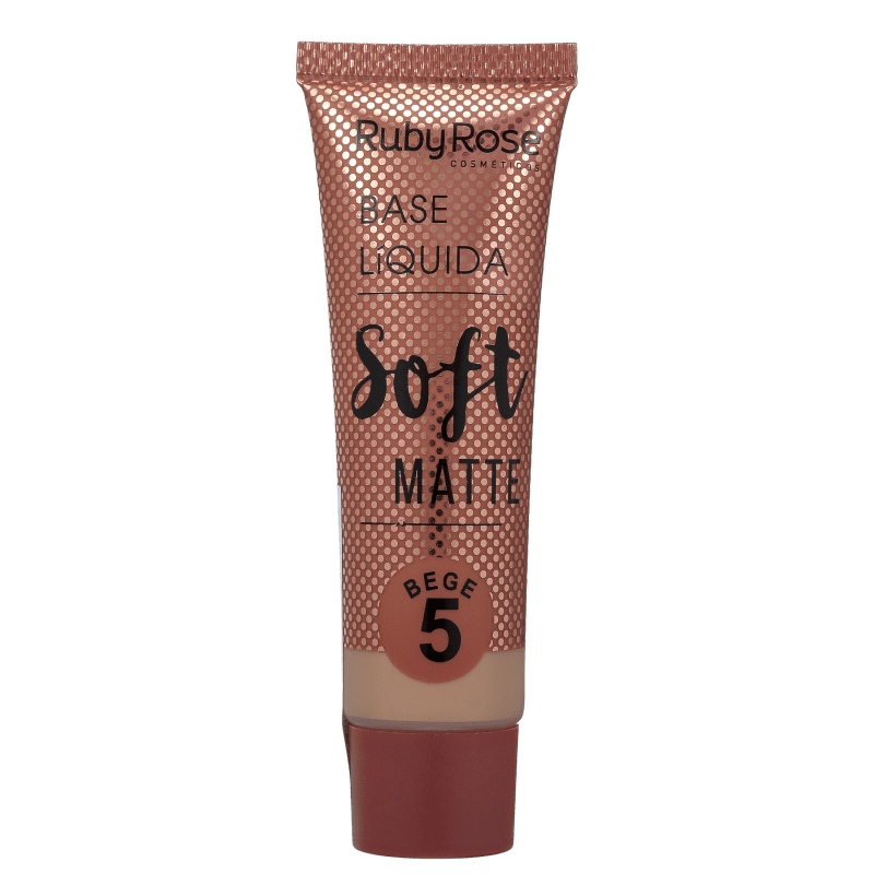 Ruby Rose Soft Matte 5 Bege Médio - Base Líquida 29ml