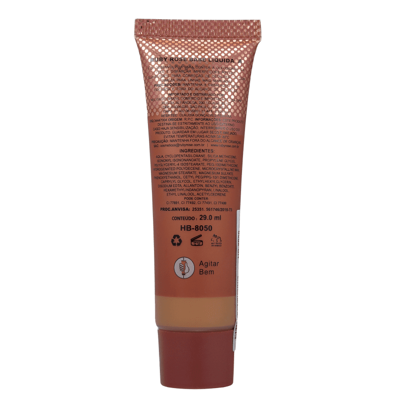 Ruby Rose Soft Matte 1 Chocolate Claro - Base Líquida 29ml