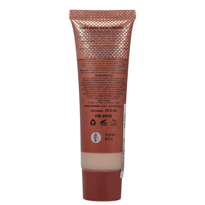 Ruby Rose Soft Matte 2 Nude Médio - Base Líquida 29ml