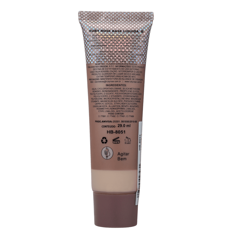 Ruby Rose Natural Look Nude 1 - Base Líquida 29ml