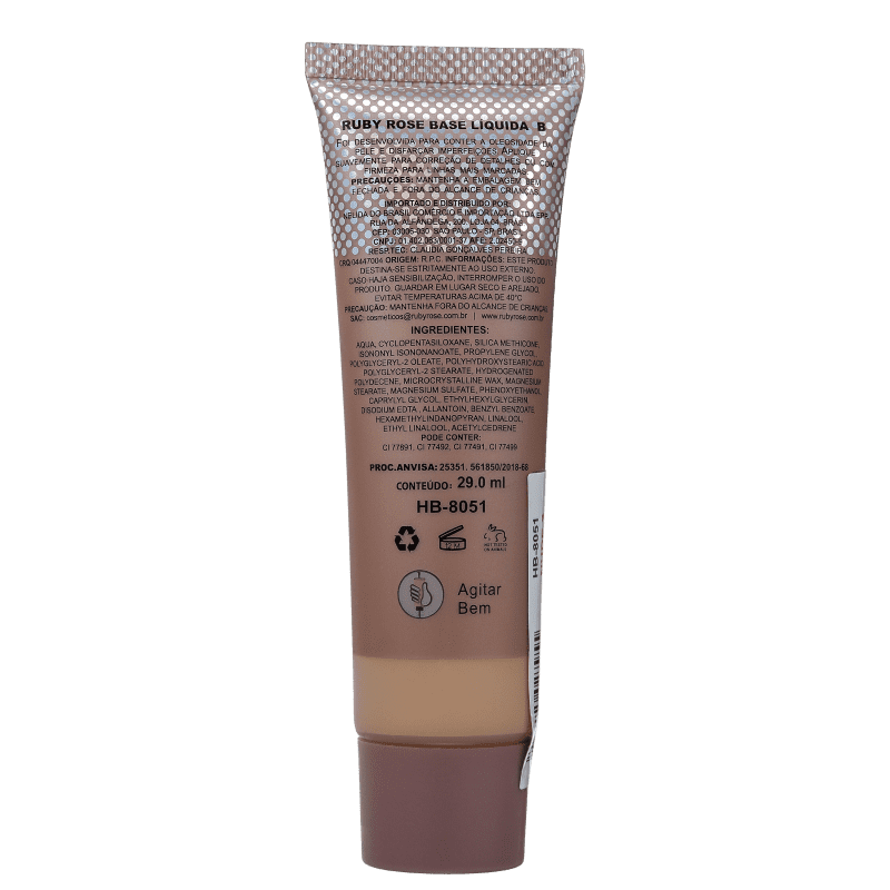 Ruby Rose Natural Look Nude 3 - Base Líquida 29ml