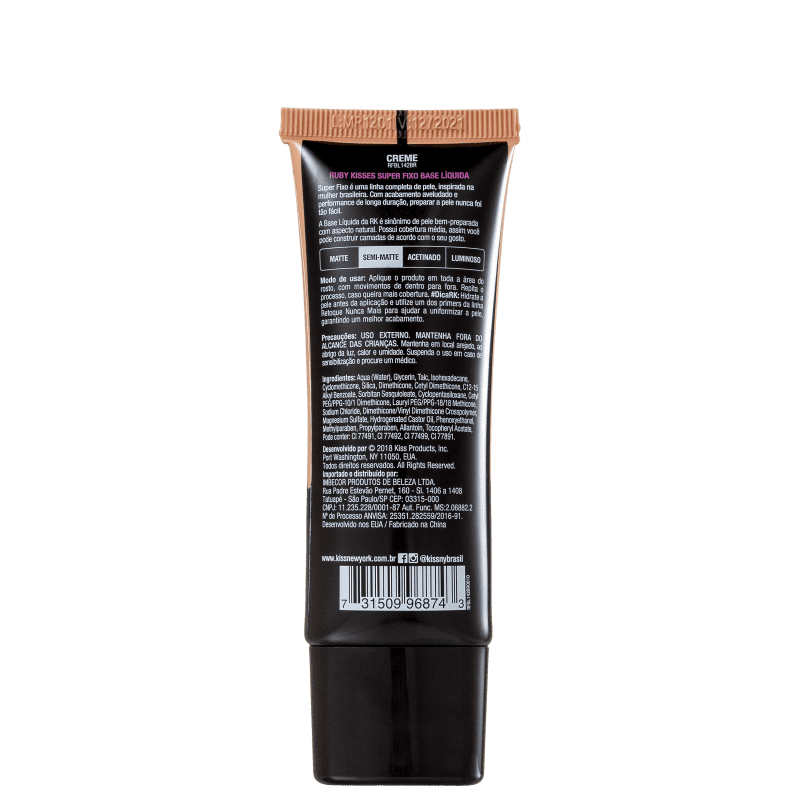 Kiss New York Ruby Kisses Super Fixo Creme - Base Líquida 28ml