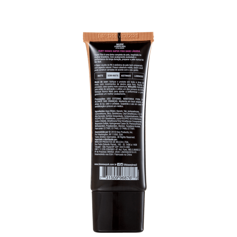 Kiss New York Ruby Kisses Super Fixo Nude - Base Líquida 28ml