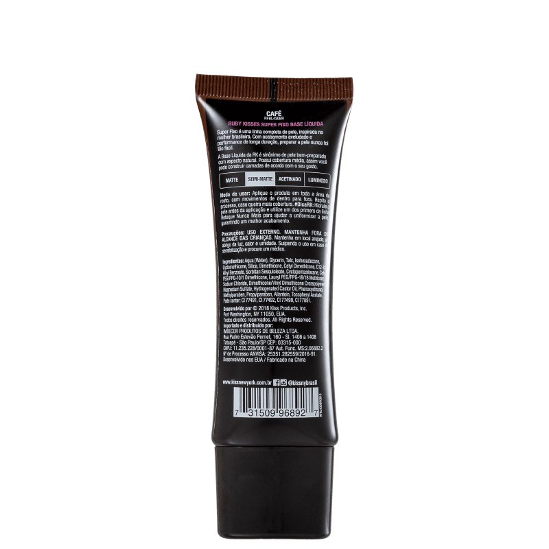 Kiss New York Ruby Kisses Super Fixo Café - Base Líquida 28ml