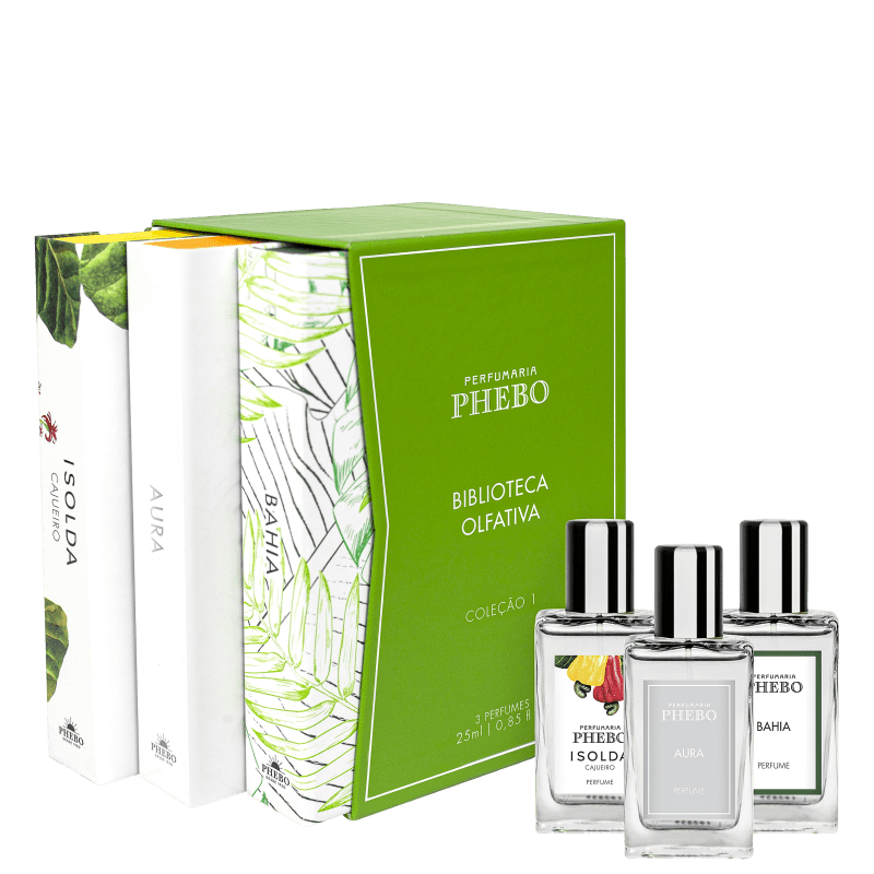 Conjunto Phebo Box Biblioteca Olfativa - Perfumes Unissex (3 produtos)