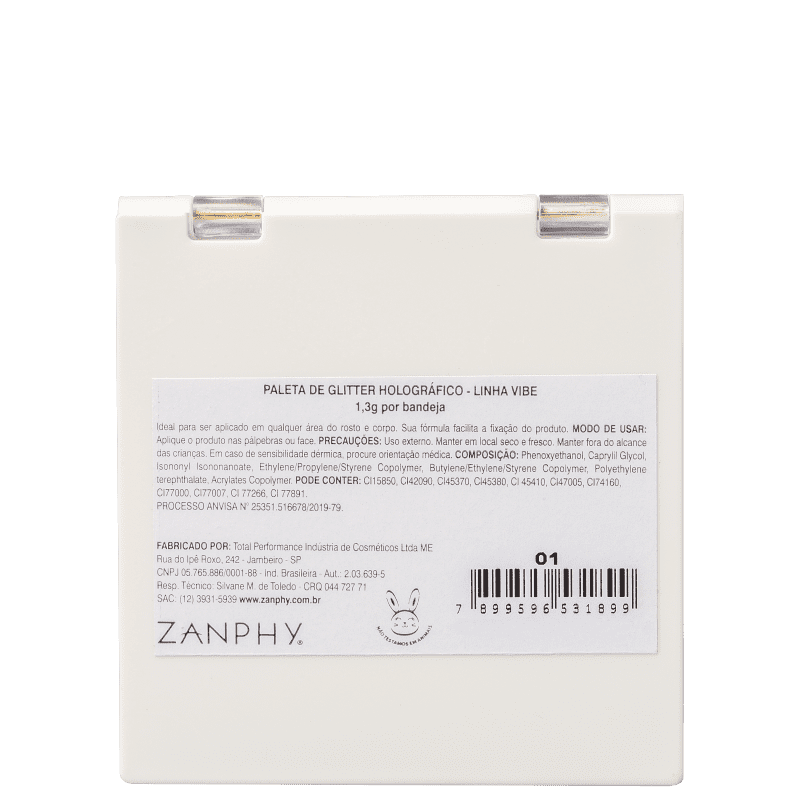 Zanphy Vibe Holográfica - Paleta de Glitter 11,7g