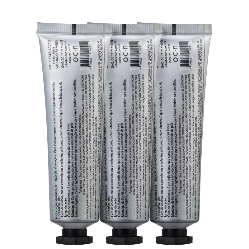 Kit Océane Bath & Body Fresh Citrus - Creme Hidratante para Mãos 3x30ml