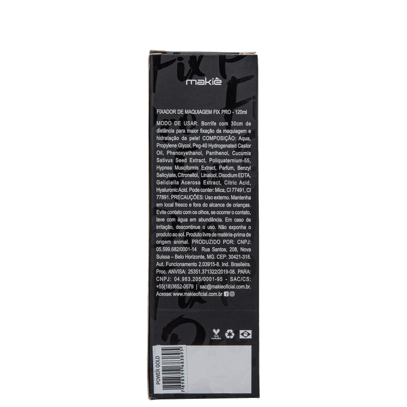 Makiê Fix Pro Gold - Fixador de Maquiagem 120ml