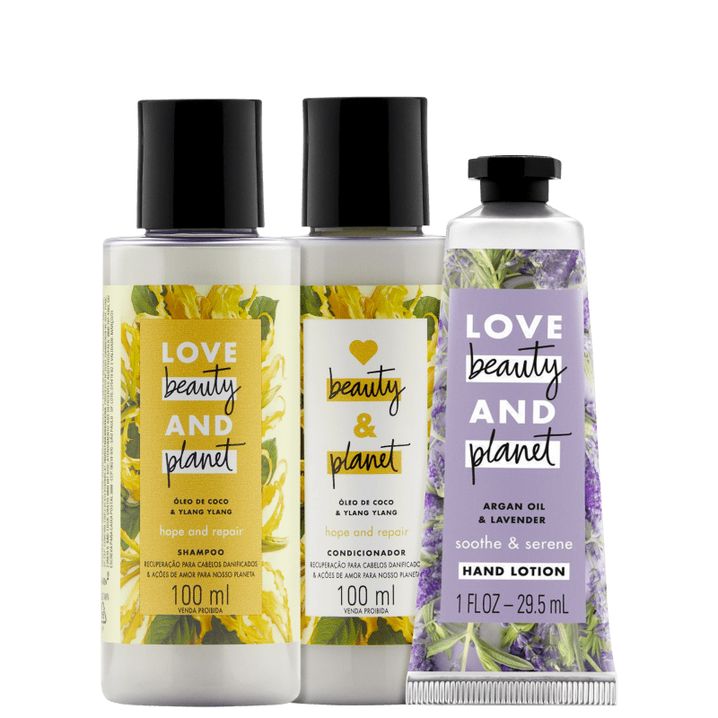 Kit Love Beauty and Planet Hope & Repair 100ml e Creme de Mão Smooth & Serene