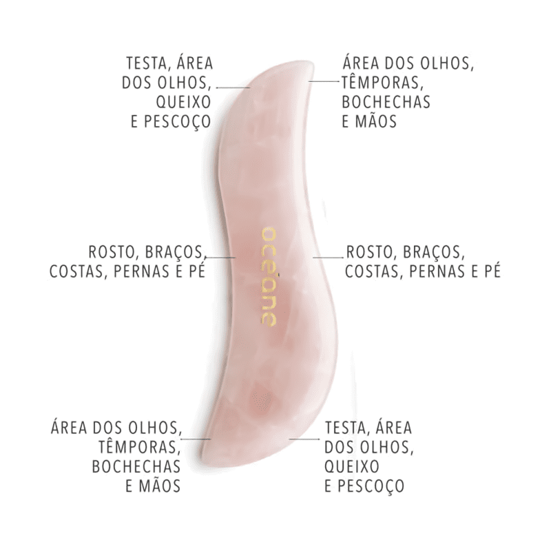 Kit Océane Rose Quartz Gua Sha Set (3 Produtos)