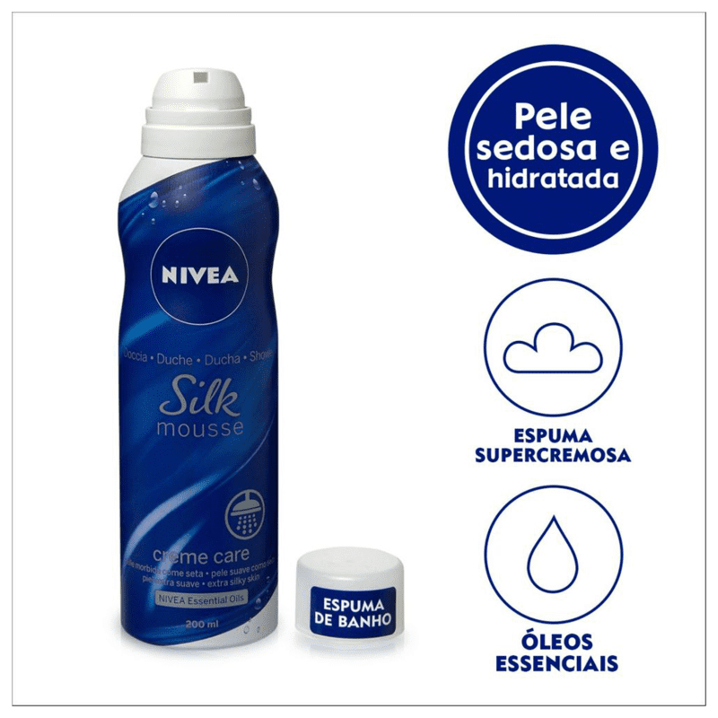 NIVEA Silk Mousse Creme Care - Espuma de Banho 200ml