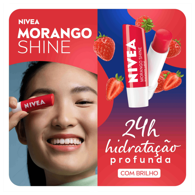 NIVEA Shine Morango - Protetor Labial 4,8g