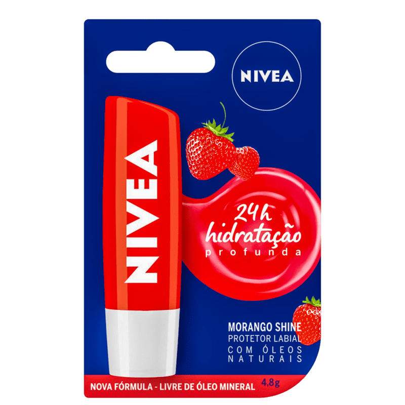 Protetor Labial NIVEA Shine Morango 4,8g