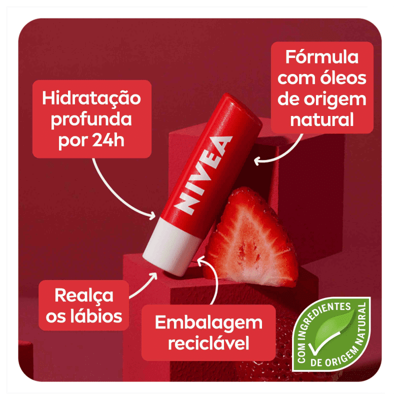 NIVEA Shine Morango - Protetor Labial 4,8g