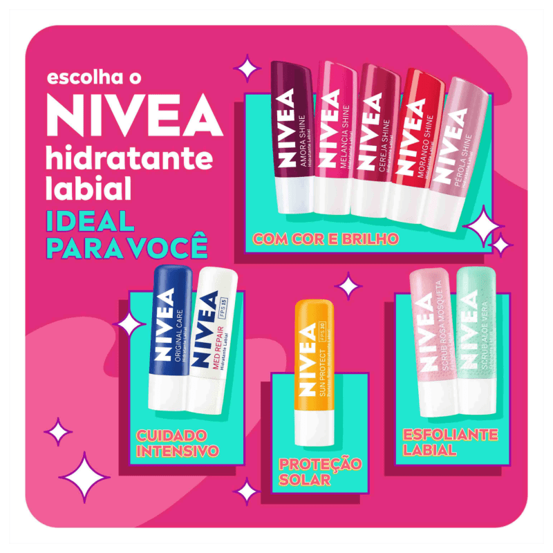 NIVEA Shine Melancia - Protetor Labial 4,8g