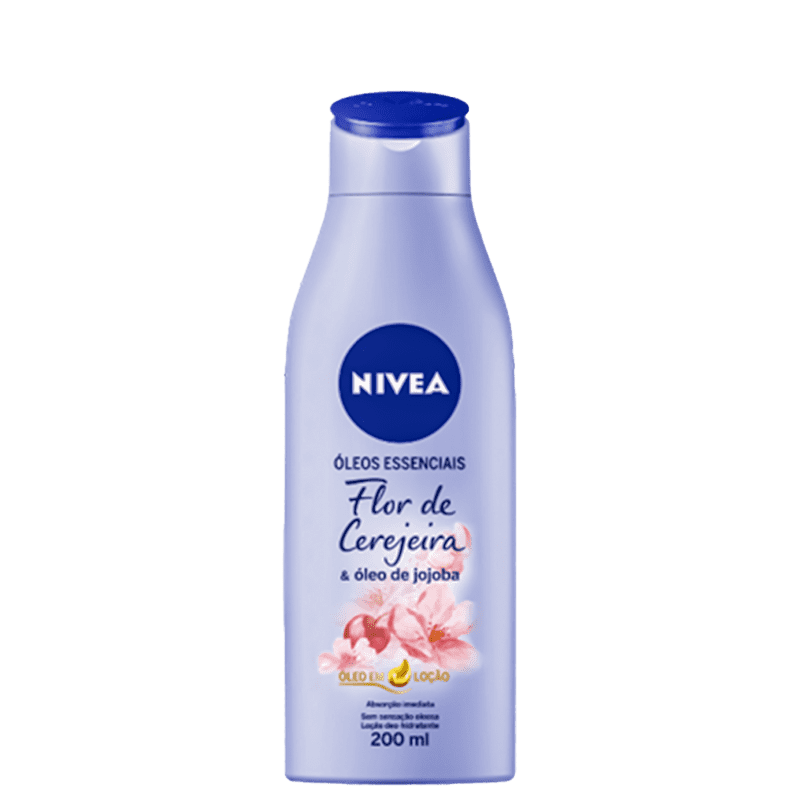 NIVEA Óleos Essenciais Flor de Cerejeira e Óleo de Jojoba - Loção Hidratante Corporal 200ml