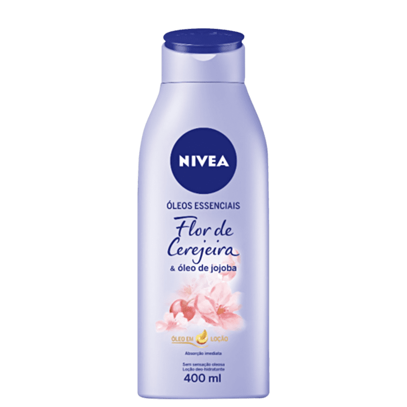 NIVEA Óleos Essenciais Flor de Cerejeira e Óleo de Jojoba - Loção Hidratante Corporal 400ml