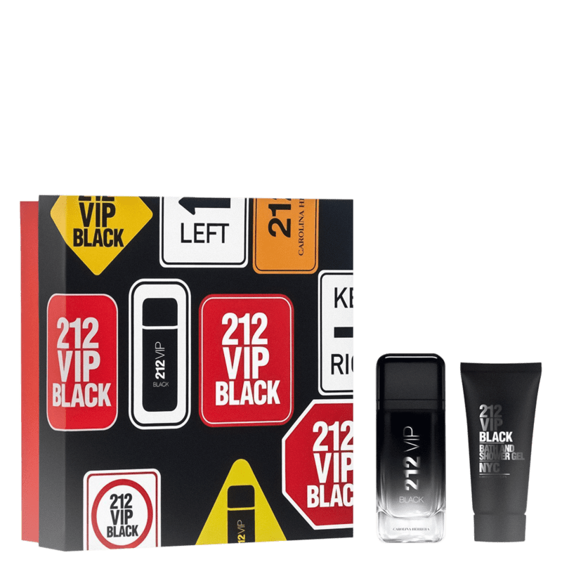 Conjunto 212 VIP Black Carolina Herrera - Eau de Parfum 100ml + Gel de Banho 100ml