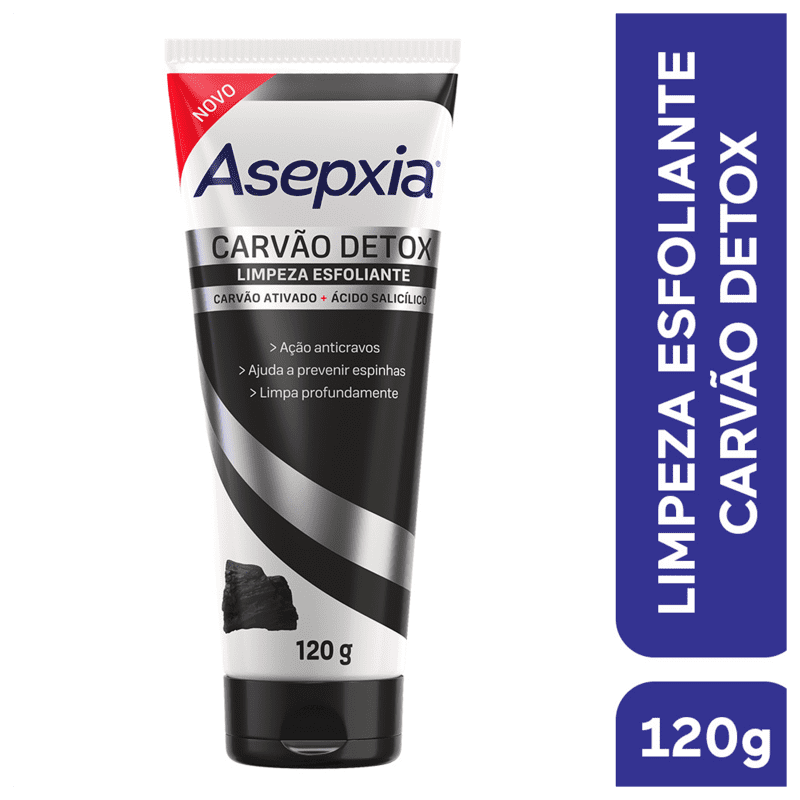 Asepxia Carvão Detox - Sabonete Esfoliante 120g