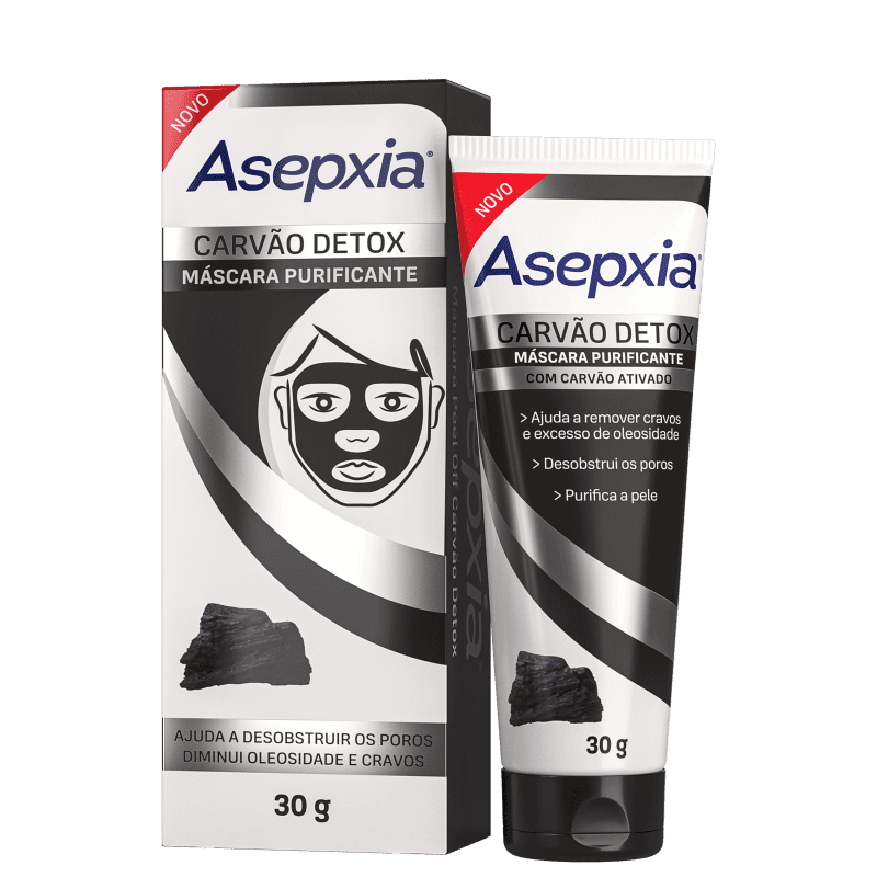 Asepxia Peel Off Carvão Detox - Máscara Facial 30g