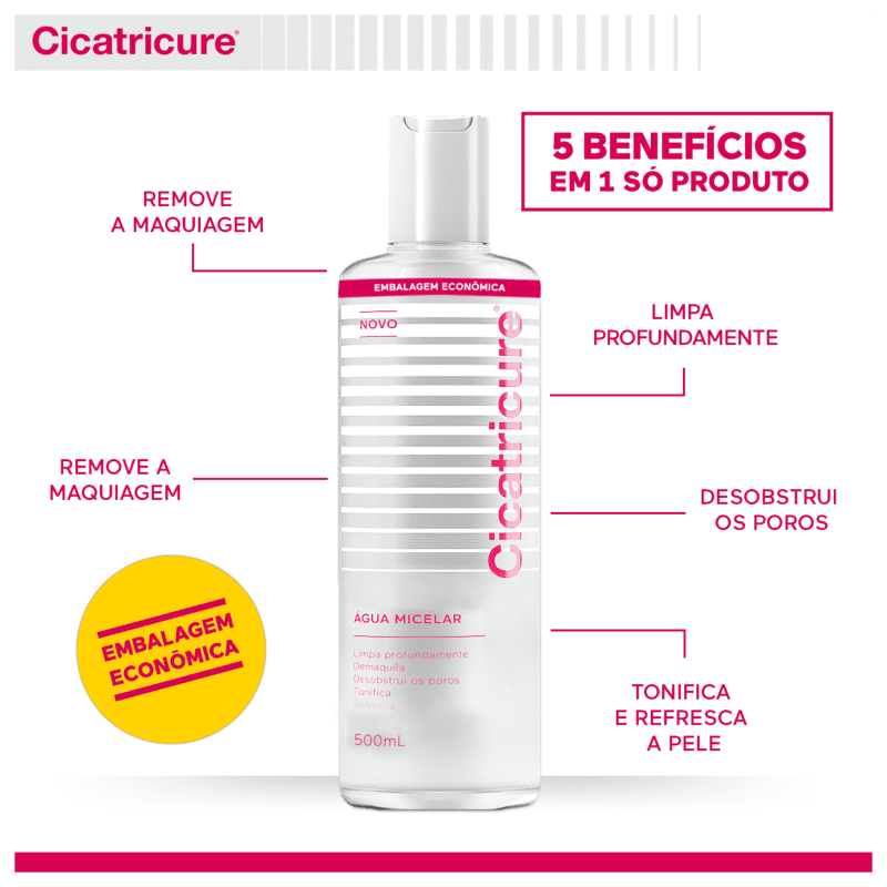 Cicatricure Água Micelar - Demaquilante 500ml
