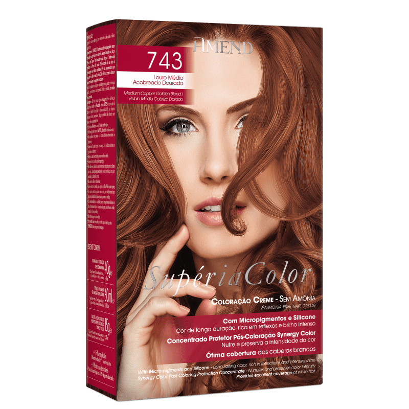 Amend Supéria Color 743 Louro Médio Acobreado Dourado - Tonalizante
