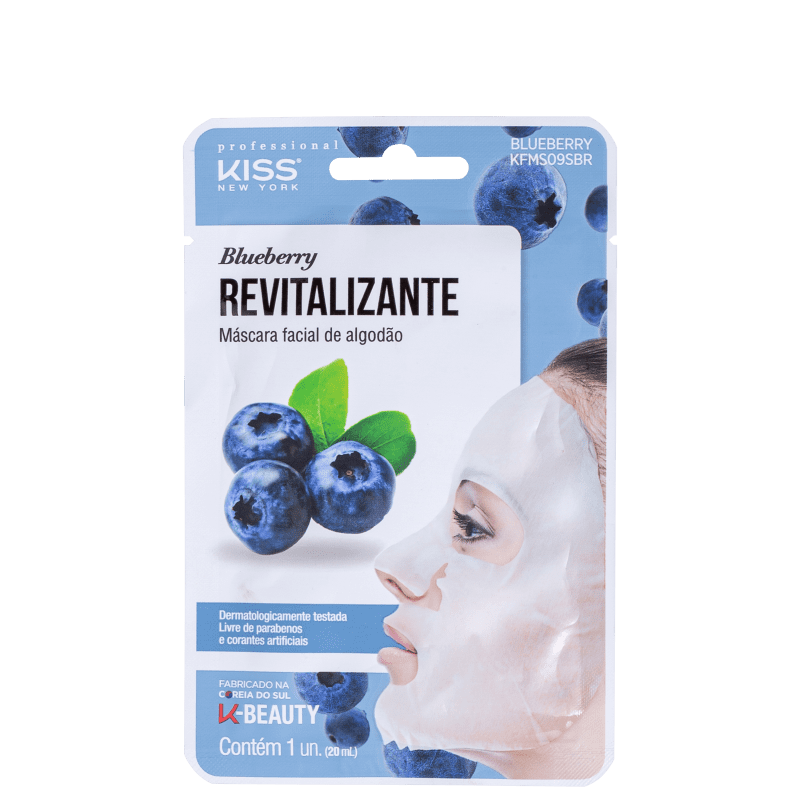 Kiss New York Blueberry Revitalizante - Máscara Facial 20ml