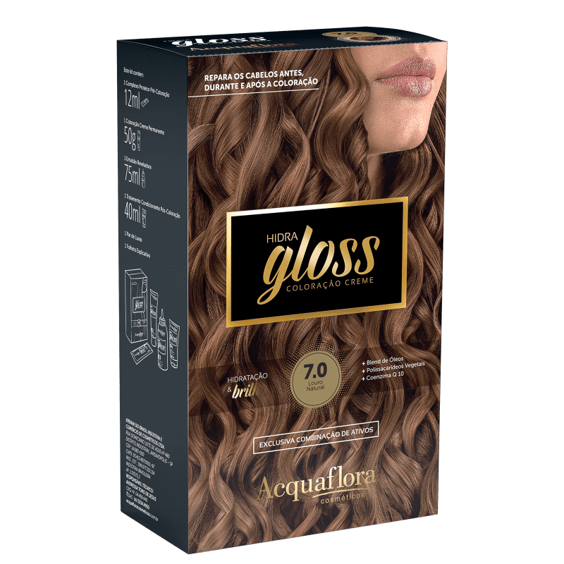 Acquaflora Hidra Gloss 7.0 Louro Natural - Coloração Permanente 177g Menor preço em Acquaflora Hidra Gloss 7.0 Louro Natural - Coloração Permanente 177g