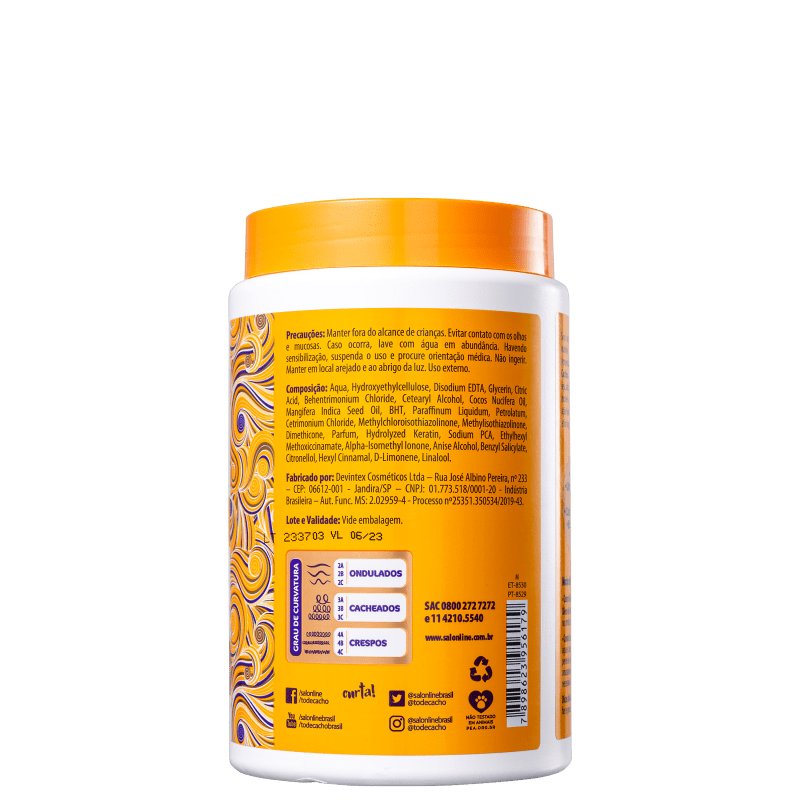 Creme Multifuncional Salon Line S.O.S Cachos Óleo de Manga Cremáscara 2 em 1 1000g