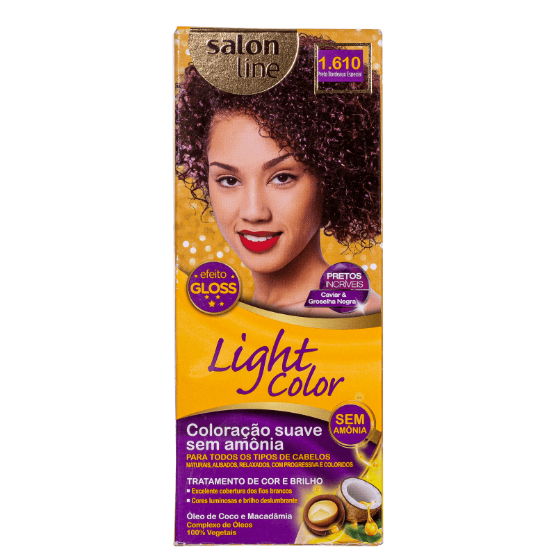 Kit Salon Line Light Color 1.610 Preto Bordeaux Especial - Tonalizante