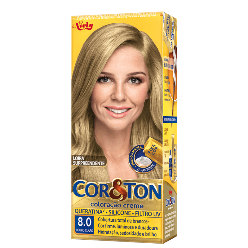 Niely Cosméticos Cor & Ton 8.0 Louro Claro - Coloração Permanente 