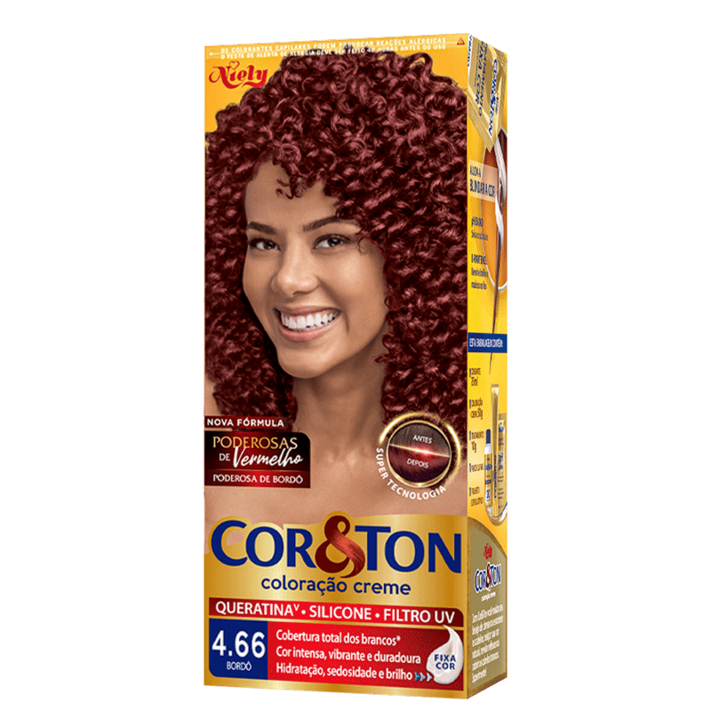 Niely Cosméticos Cor & Ton 4.66 Bordeaux - Coloração Permanente