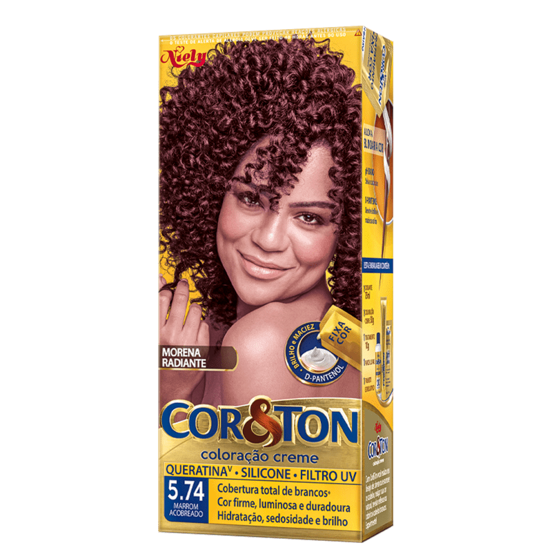 Niely Cosméticos Cor & Ton 5.74 Marrom Acobreado - Coloração Permanente