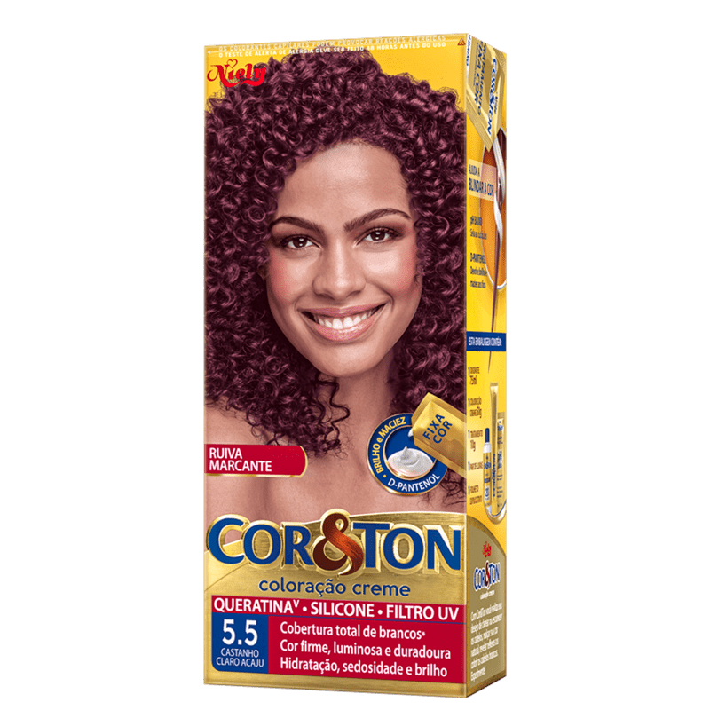 Niely Cosméticos Cor & Ton 5.5 Castanho Claro Acaju - Coloração Permanente