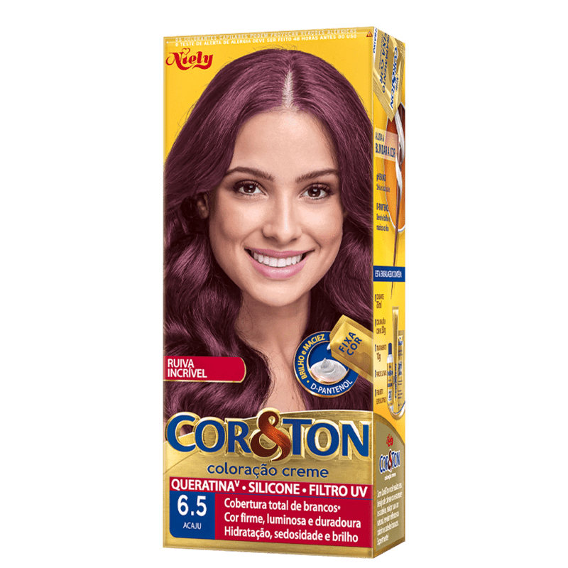 Niely Cosméticos Cor & Ton 6.5 Acaju - Coloração Permanente 