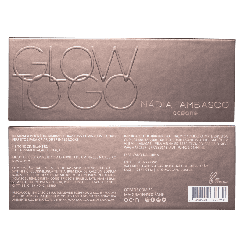 Nádia Tambasco By Océane Glow to Go - Paleta de Sombras 17,1g