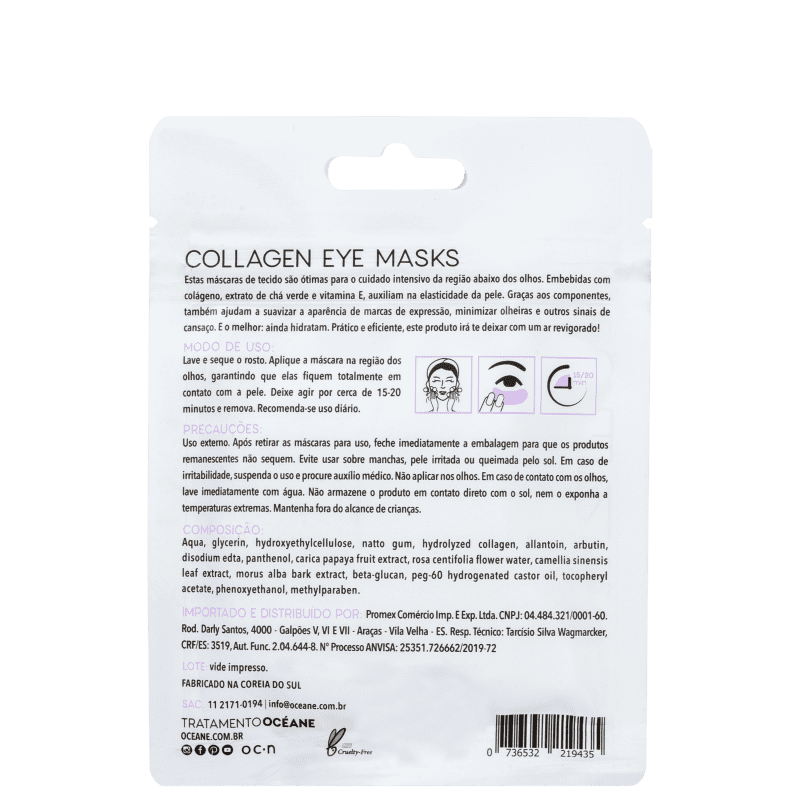 Máscara para Área dos Olhos Océane Collagen Eye Masks