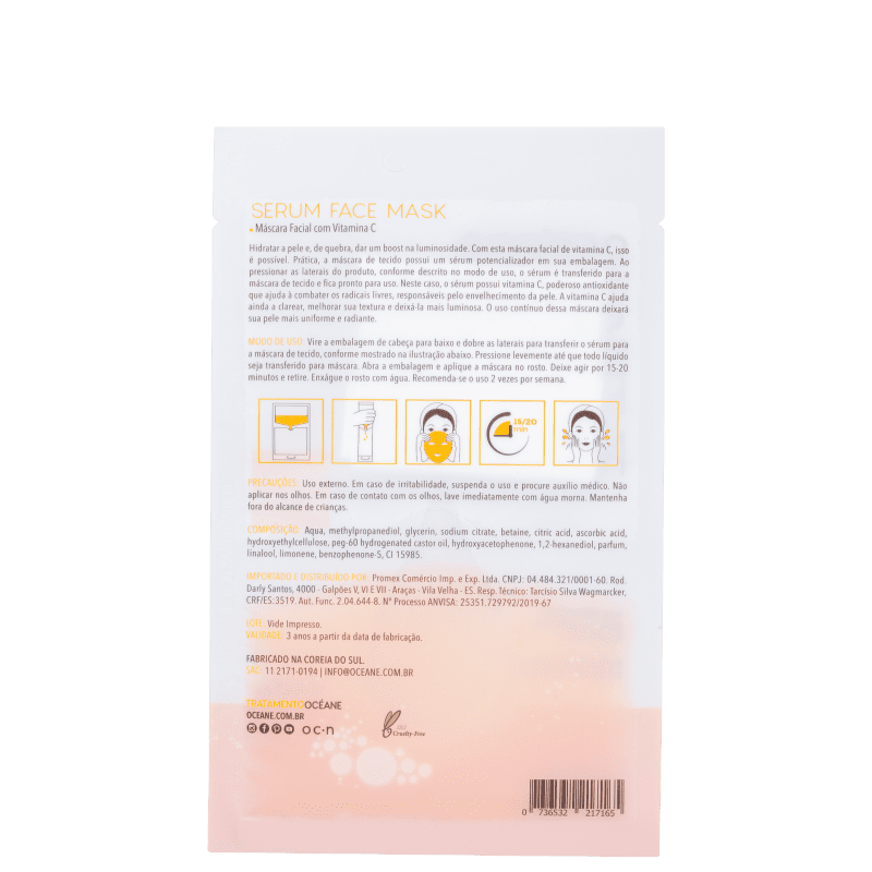 Máscara Facial Océane Serum Face Mask Vitamina C
