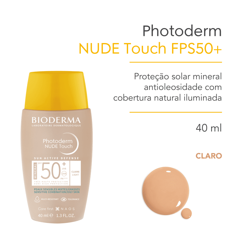 Protetor Solar Facial com Cor Bioderma Photoderm Nude Touch FPS 50