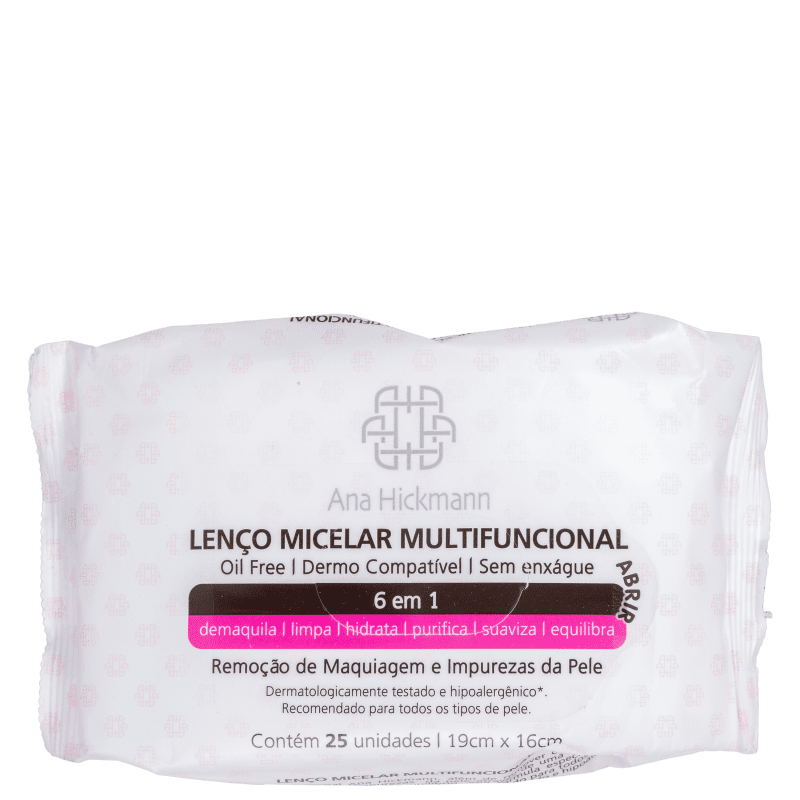 Lenço Demaquilante Ana Hickmann Beauty Micelar Multifuncional 6 em 1 25g