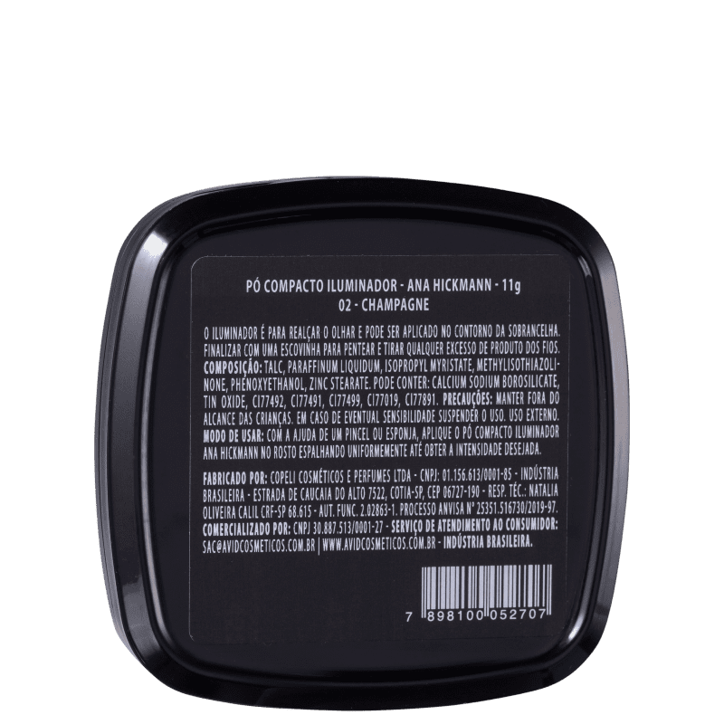 Pó Iluminador Compacto Ana Hickmann Beauty 02 Champagne 11g
