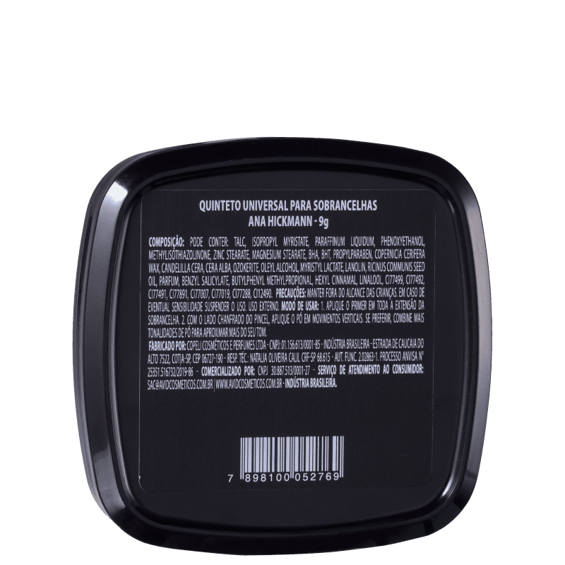 Paleta para Sobrancelha Ana Hickmann Beauty Quinteto Universal 9g