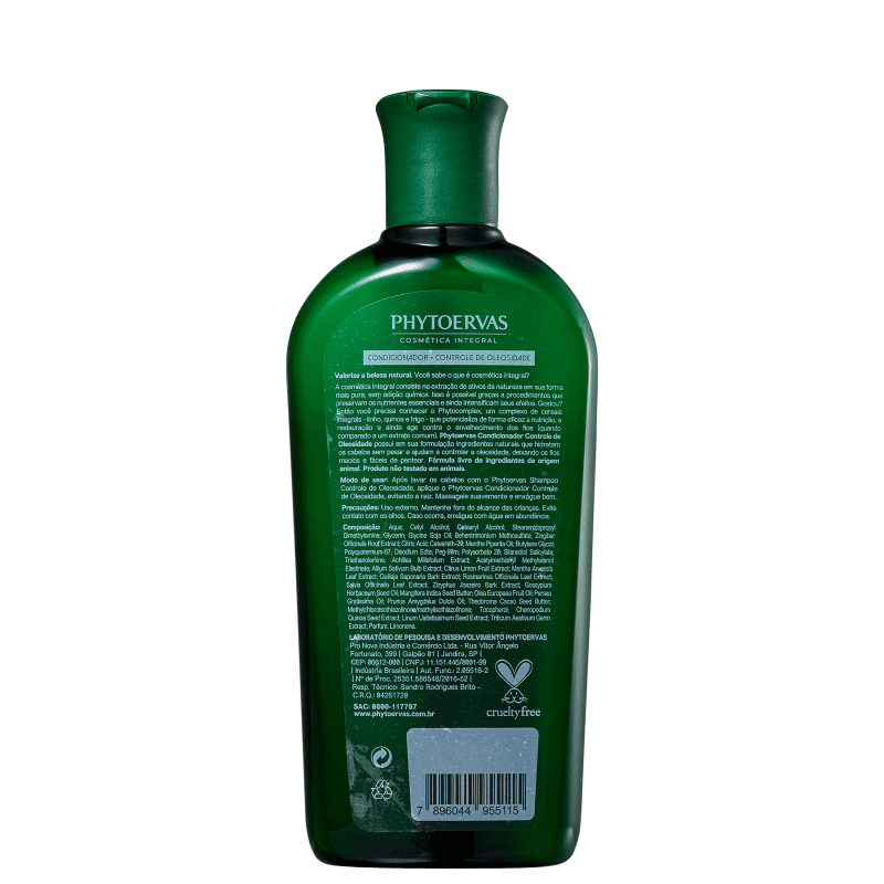Shampoo de Gengibre e Menta Para Cabelos Oleosos - Phytoervas