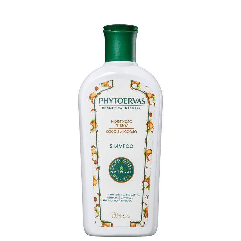 Shampoo Phytoervas Hidratação Intensa Coco e Algodão 250ml
